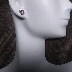 6mm pink(lavender tint) crystals posts